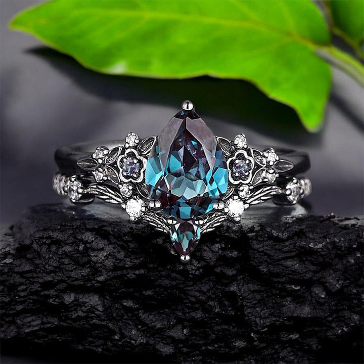 WorldNorse Nordic Floral Alexandrite Ring Set - image 5