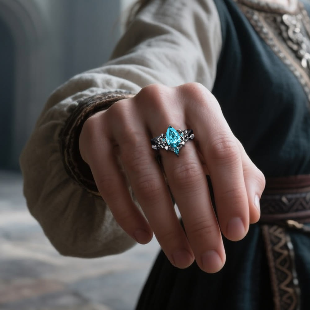 WorldNorse Nordic Floral Alexandrite Ring Set - image 8