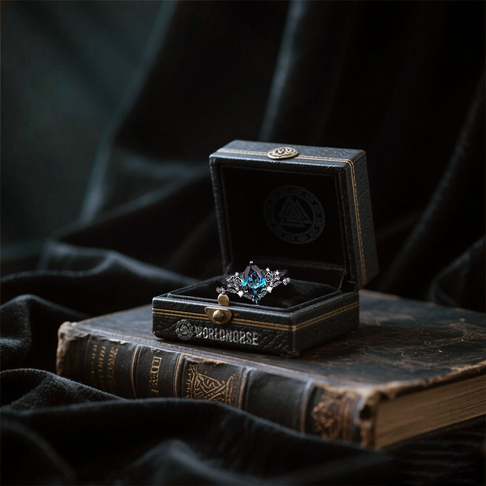WorldNorse Nordic Floral Alexandrite Ring Set - image 4