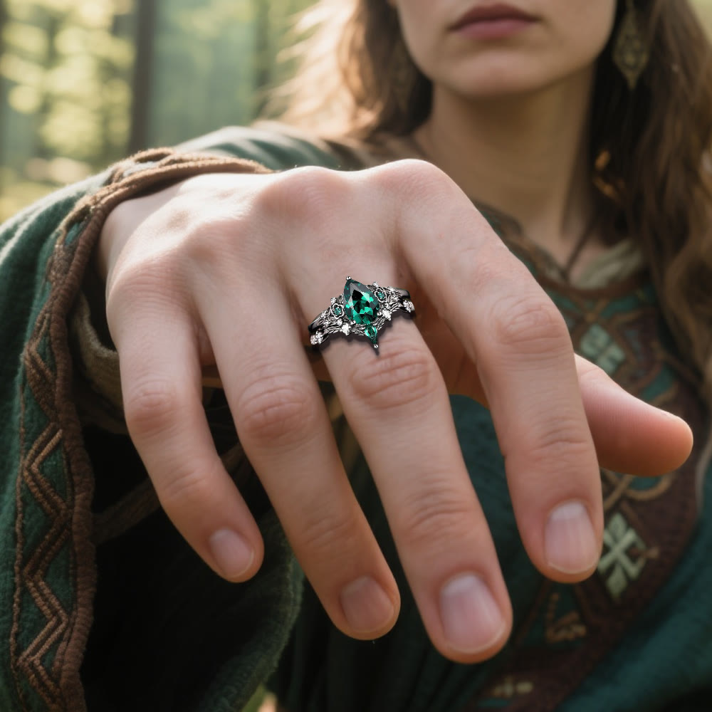 WorldNorse Nordic Floral Alexandrite Ring Set - image 13