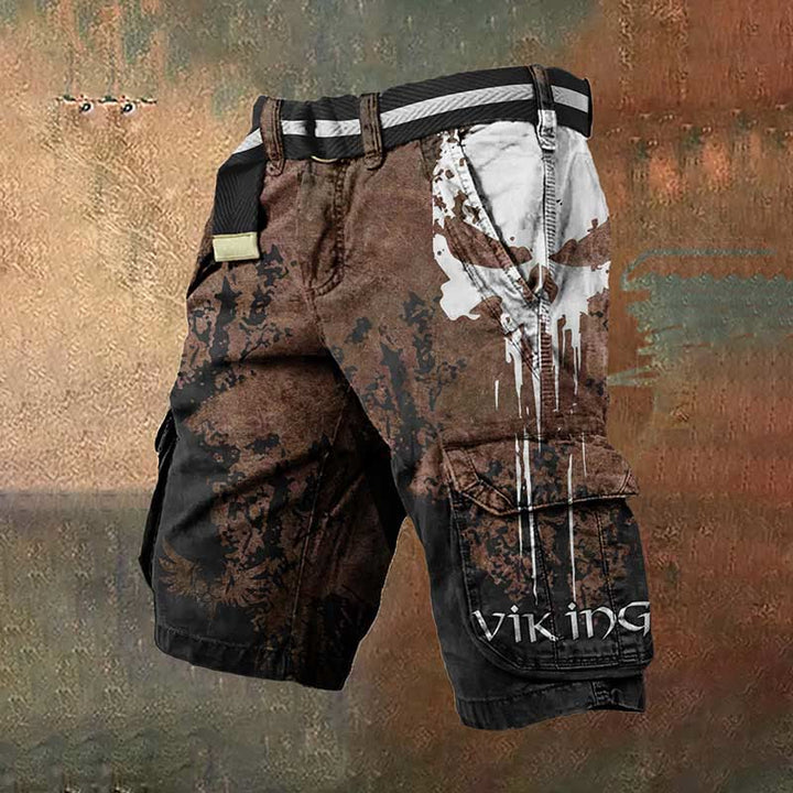WorldNorse Skull Emblazoned Cargo Shorts - Brown - US/UK/AU50，EU60 (5XL) - image 1