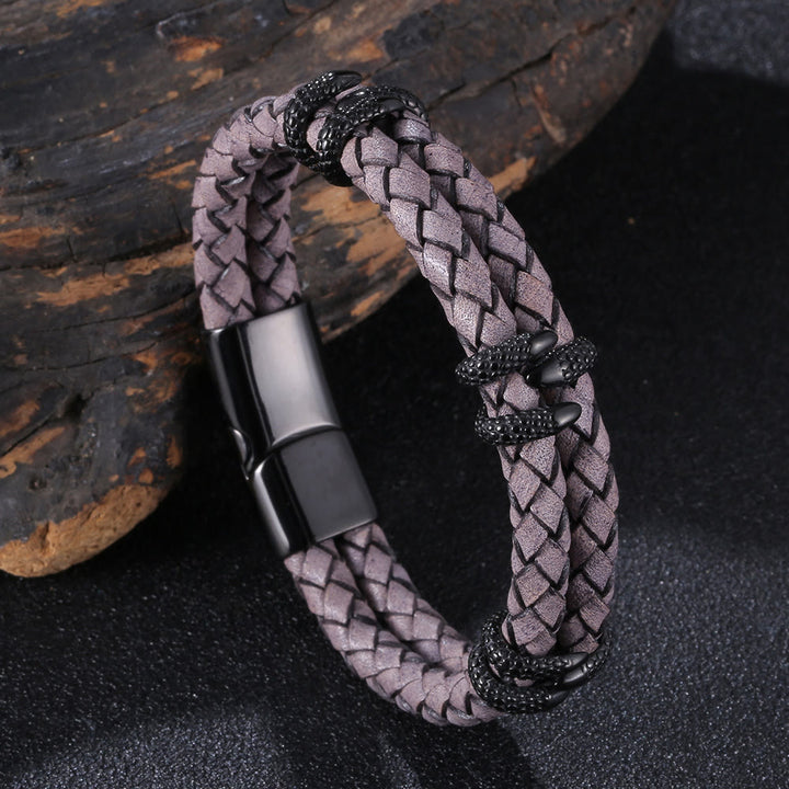 WorldNorse Dragon Claw Double Layer Bracelet - Gray & Black - 23.5cm - image 11
