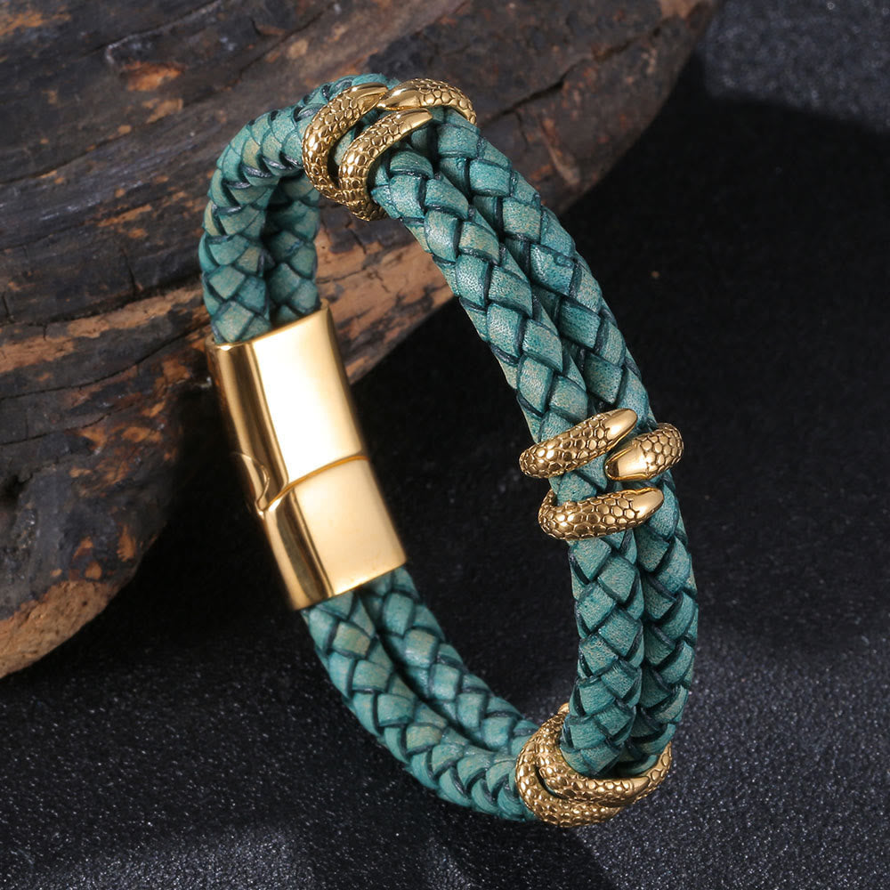 WorldNorse Dragon Claw Double Layer Bracelet - Green & Gold - 23.5cm - image 18