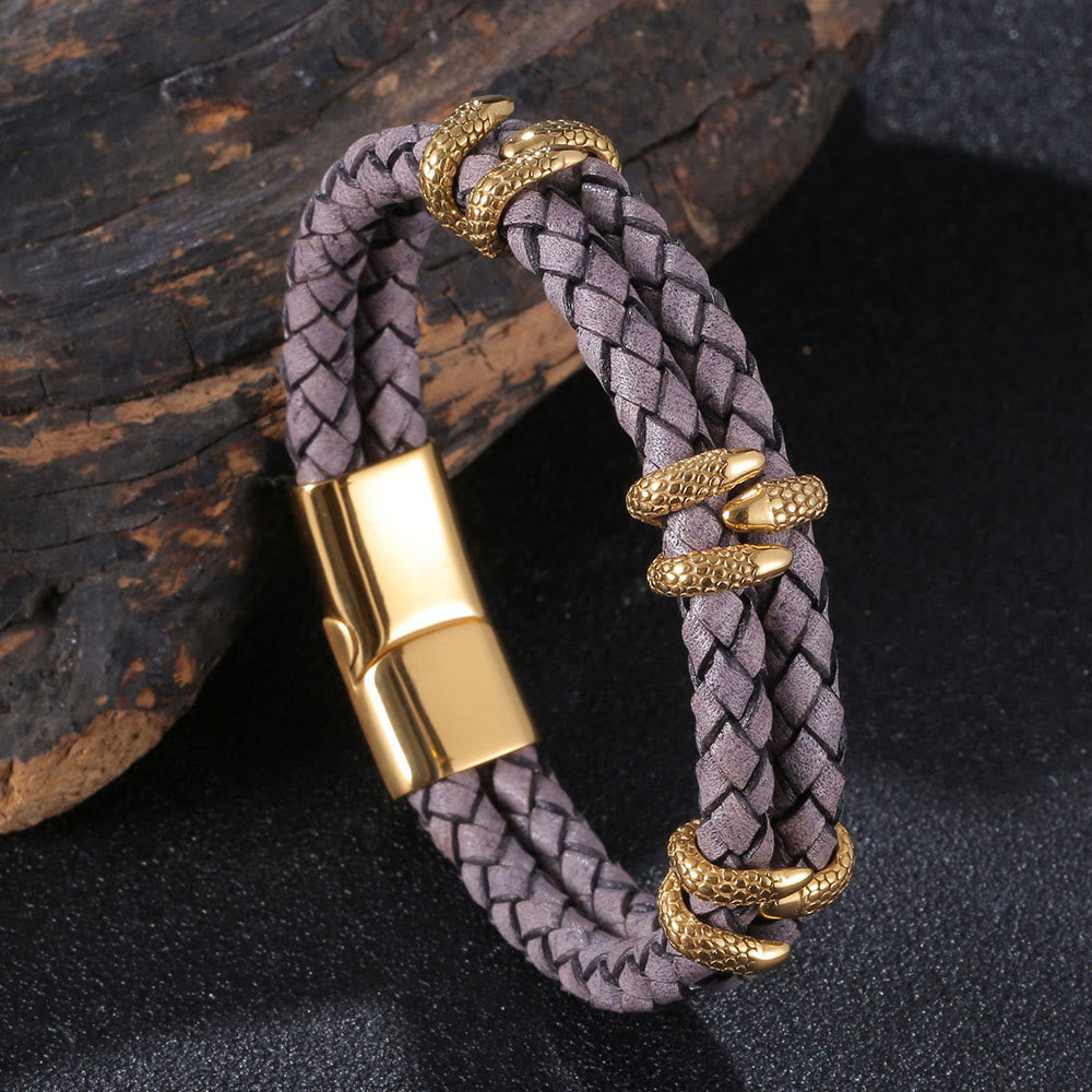 WorldNorse Dragon Claw Double Layer Bracelet - Gray & Gold - 23.5cm - image 10