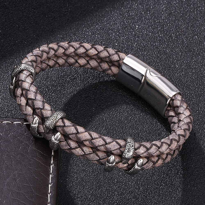 WorldNorse Dragon Claw Double Layer Bracelet - Gray & Silver - 23.5cm - image 9