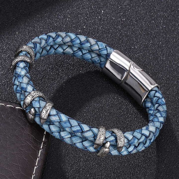 WorldNorse Dragon Claw Double Layer Bracelet - Blue & Silver - 23.5cm - image 1