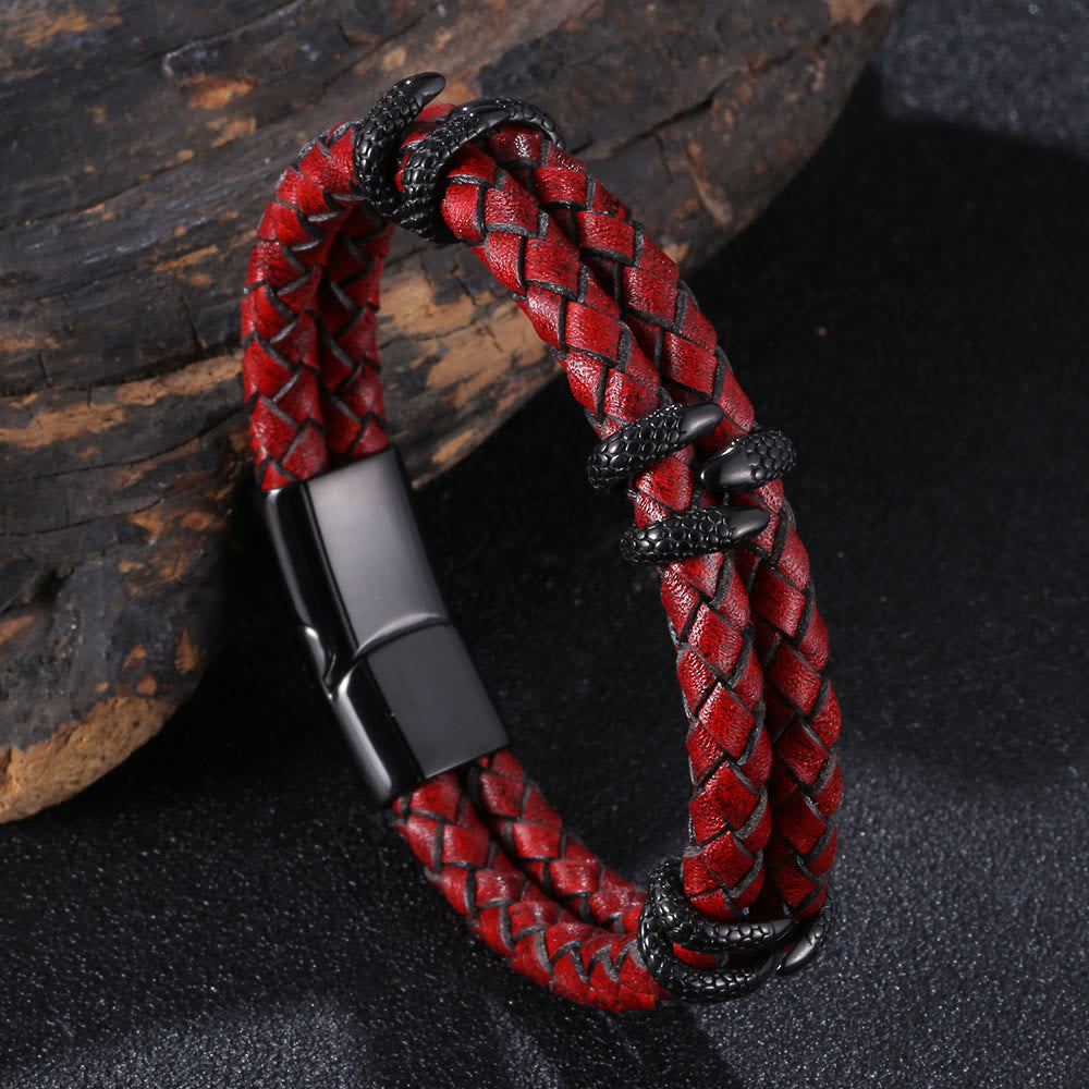 WorldNorse Dragon Claw Double Layer Bracelet - Red & Black - 23.5cm - image 8