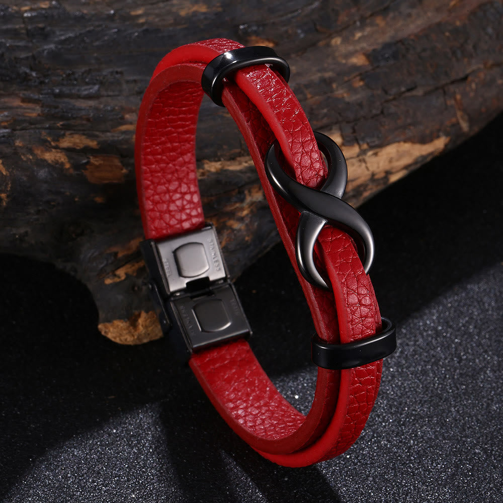 WorldNorse Number Eight Lucky Bracelet - Red & Black - 20.5cm - image 12