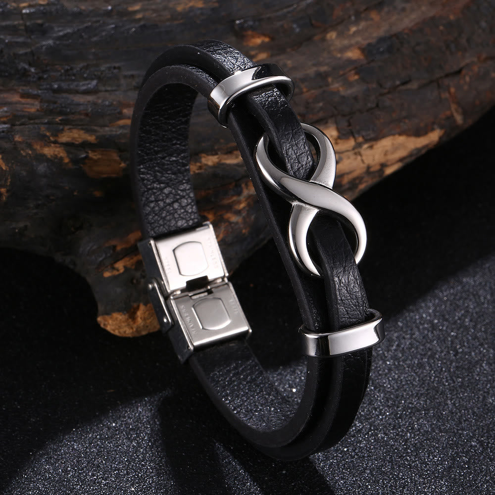 WorldNorse Number Eight Lucky Bracelet - Black & Silver - 20.5cm - image 6