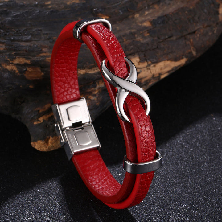WorldNorse Number Eight Lucky Bracelet - Red & Silver - 20.5cm - image 11