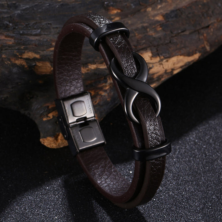 WorldNorse Number Eight Lucky Bracelet - Brown & Black - 20.5cm - image 4