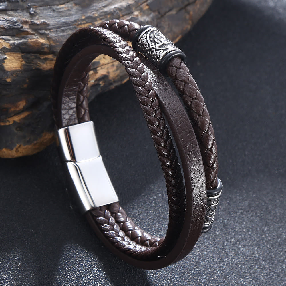 WorldNorse Triple Magnetic Clasp Bracelet - Brown - 23.5cm - image 7