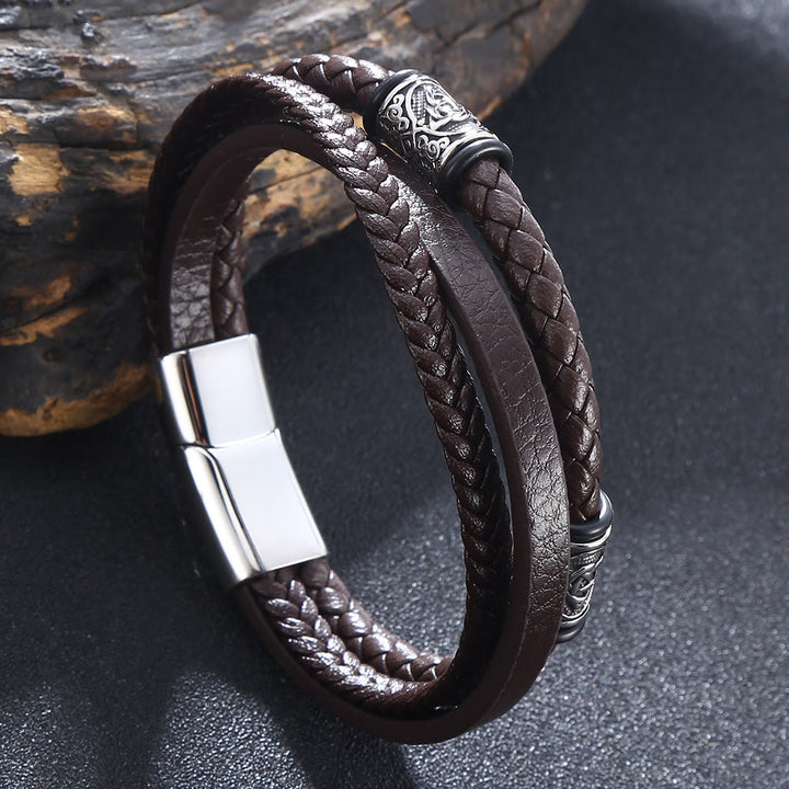 WorldNorse Triple Magnetic Clasp Bracelet - Brown - 23.5cm - image 7