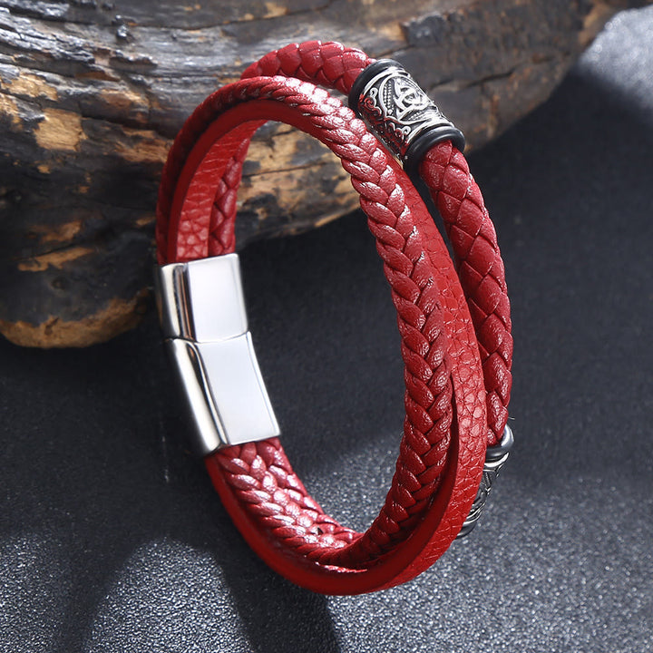 WorldNorse Triple Magnetic Clasp Bracelet - Red - 23.5cm - image 5