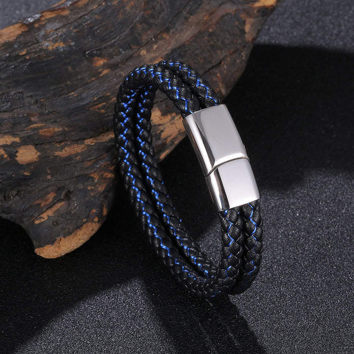 WorldNorse Double Layered Braided Bracelet - Dark Blue & Black - 23.5cm - image 13