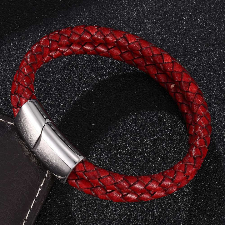 WorldNorse Double Layered Braided Bracelet - Dark Red - 23.5cm - image 6