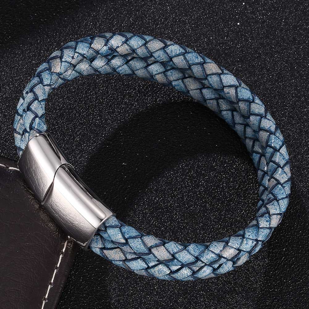 WorldNorse Double Layered Braided Bracelet - Blue - 23.5cm - image 1