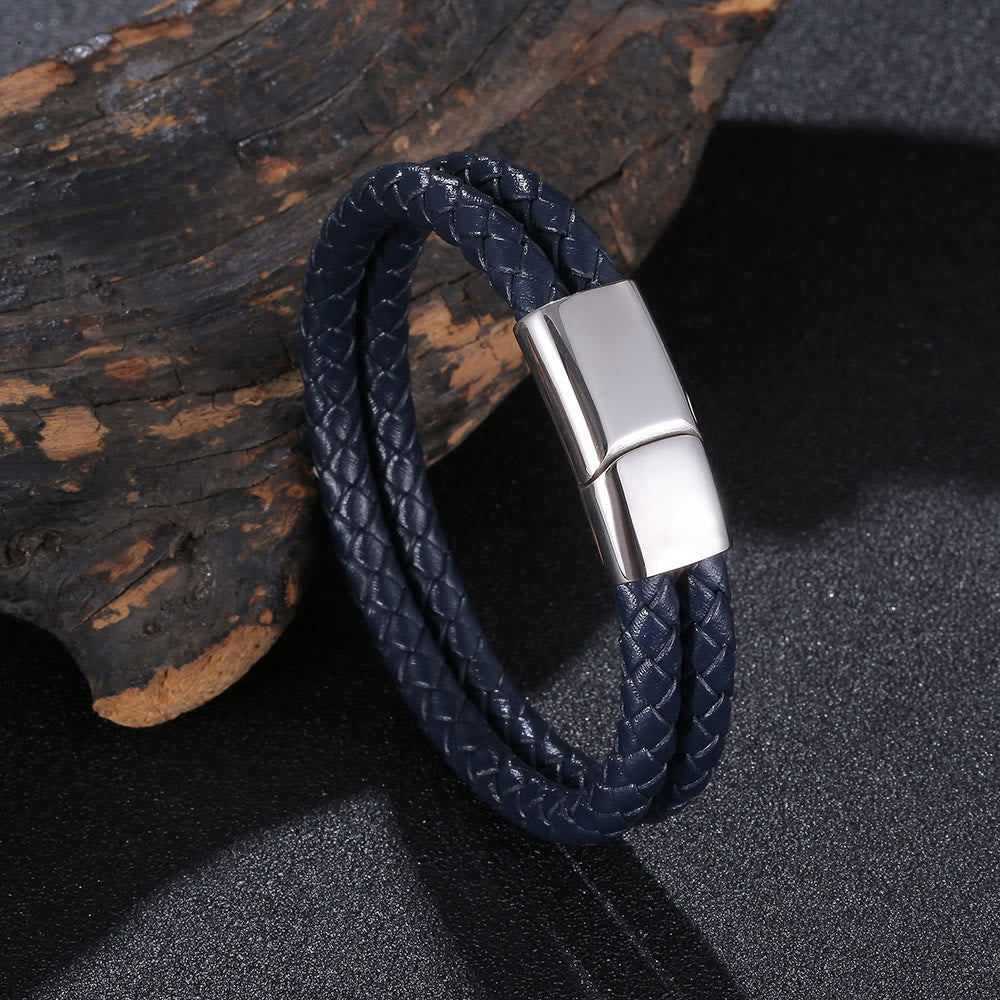 WorldNorse Double Layered Braided Bracelet - Navy Blue - 23.5cm - image 15