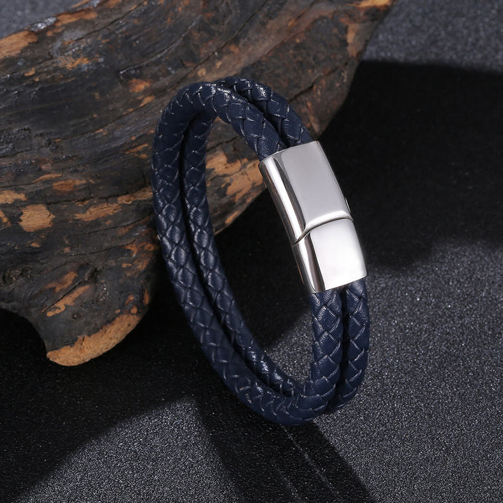 WorldNorse Double Layered Braided Bracelet - Navy Blue - 23.5cm - image 15