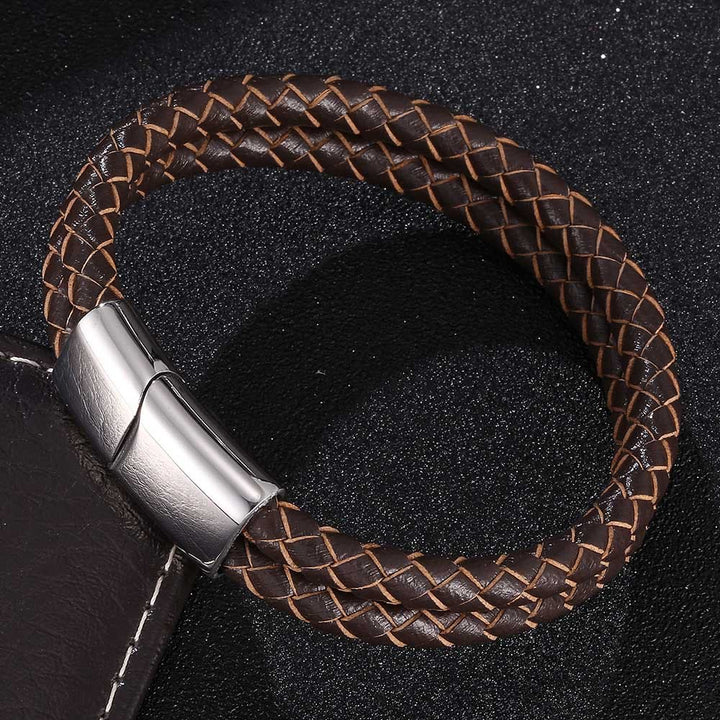 WorldNorse Double Layered Braided Bracelet - Brown - 23.5cm - image 5