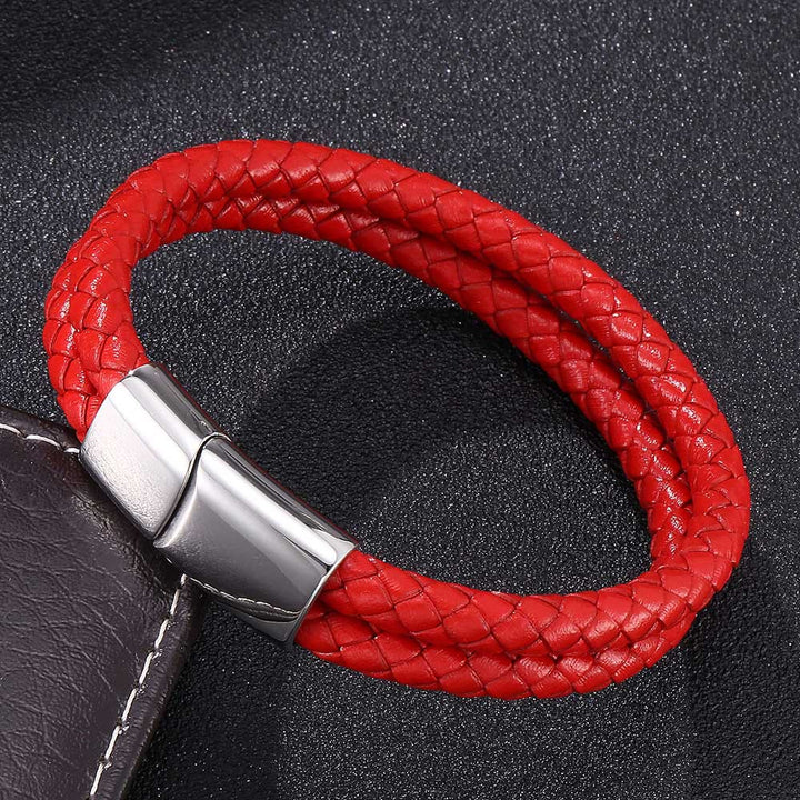 WorldNorse Double Layered Braided Bracelet - Red - 23.5cm - image 6