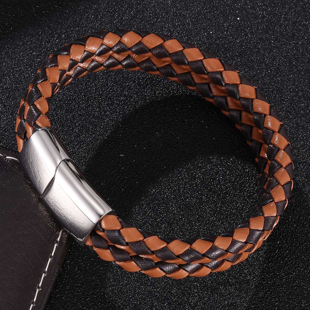 WorldNorse Double Layered Braided Bracelet - Brown & Black - 23.5cm - image 10