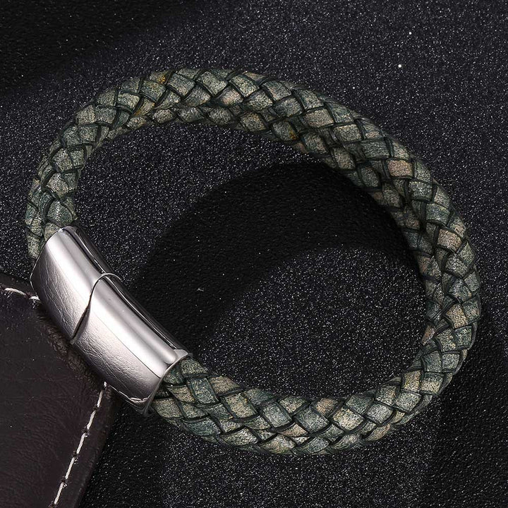 WorldNorse Double Layered Braided Bracelet - Green - 23.5cm - image 8
