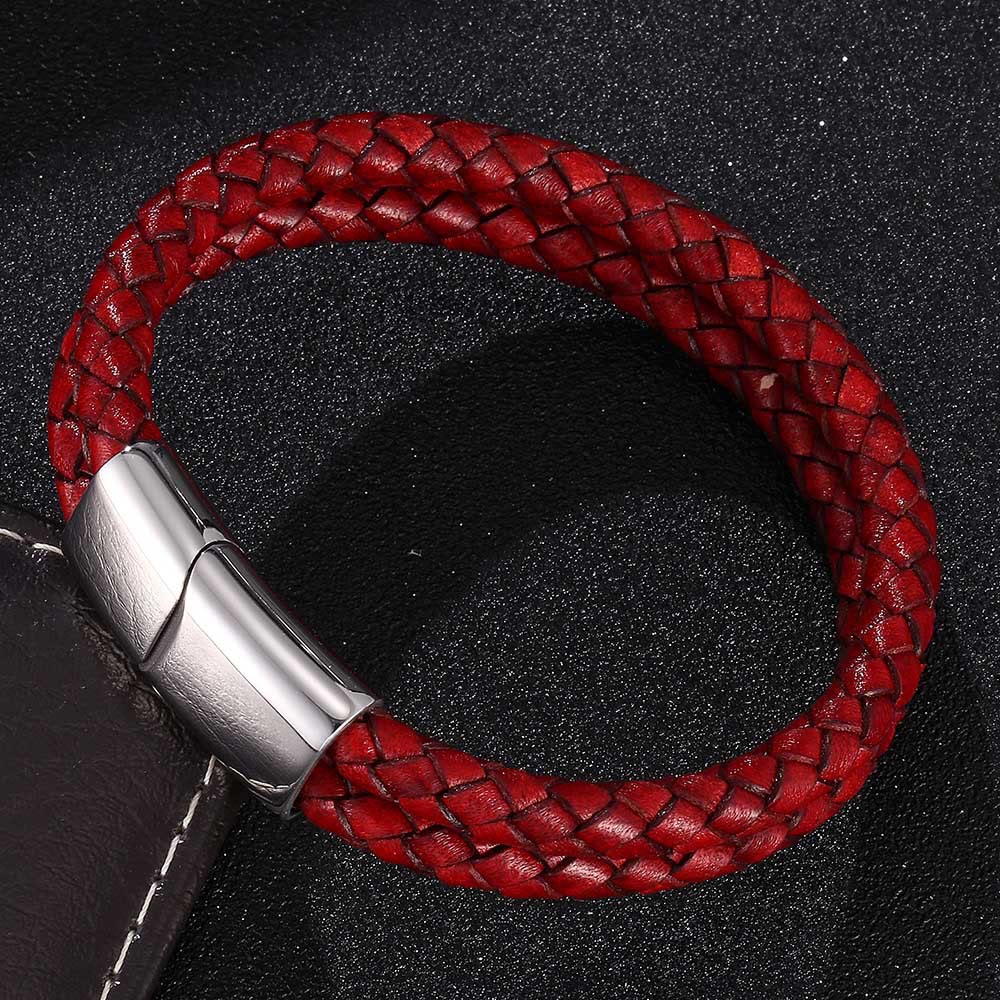 WorldNorse Double Layered Braided Bracelet - Dark Red - 23.5cm - image 7