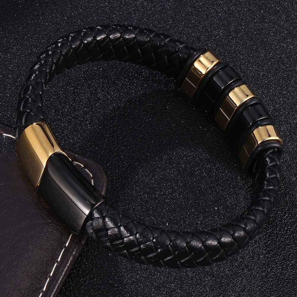 WorldNorse Black Braided Leather Bracelet - image 2