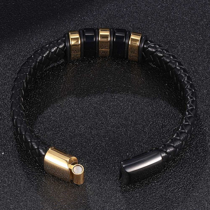 WorldNorse Black Braided Leather Bracelet - image 3