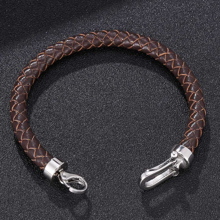 WorldNorse Lobster Claw Clasp Braided Leather Bracelet - image 3