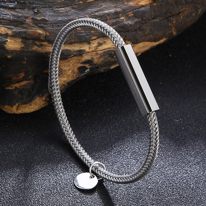 WorldNorse Circular Steel Wire Bracelet - Silver - 23cm - image 1