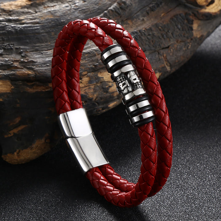 WorldNorse Ghost Head Magnetic Bracelet - Red - 23.5cm - image 5