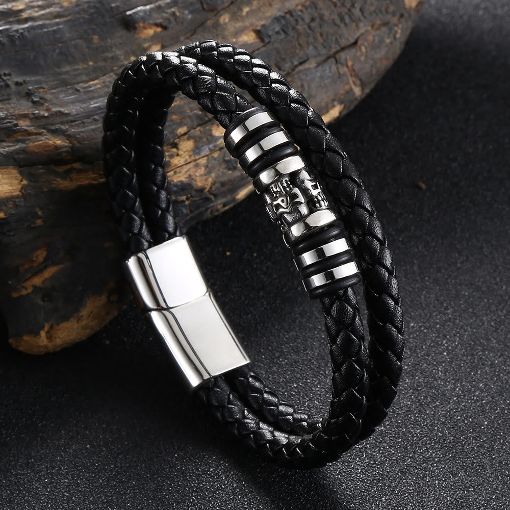 WorldNorse Ghost Head Magnetic Bracelet - Black - 23.5cm - image 1
