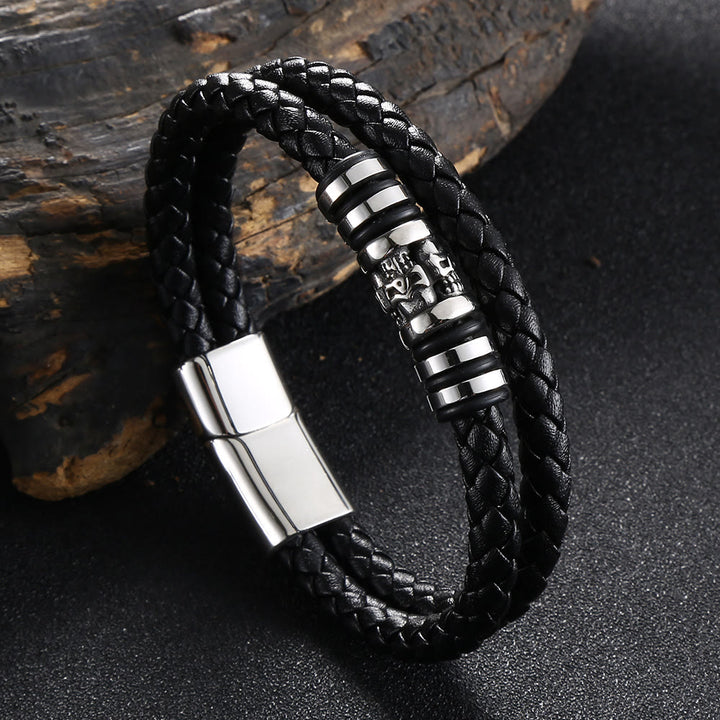 WorldNorse Ghost Head Magnetic Bracelet - Black - 23.5cm - image 1