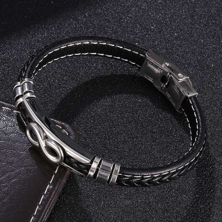 WorldNorse Infinity Eight Leather Bracelet - Black - 22.5cm - image 1