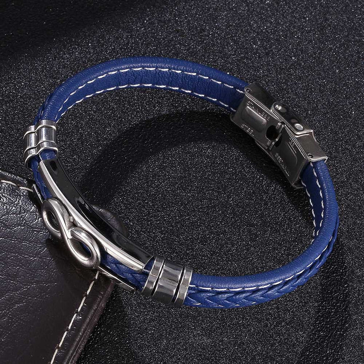 WorldNorse Infinity Eight Leather Bracelet - Blue - 22.5cm - image 4