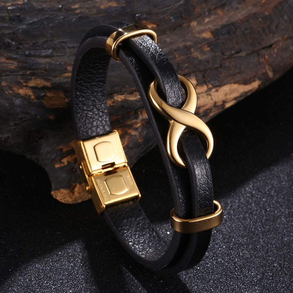 WorldNorse Number Eight Lucky Bracelet - Black & Gold - 20.5cm - image 5