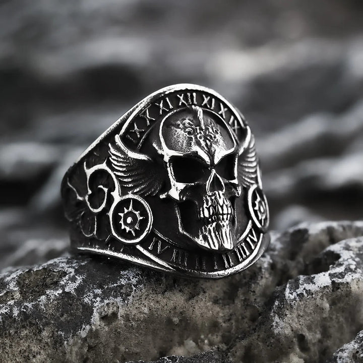 FREE Today: Vintage Motorcycle Style Skull Stainless Steel Ring