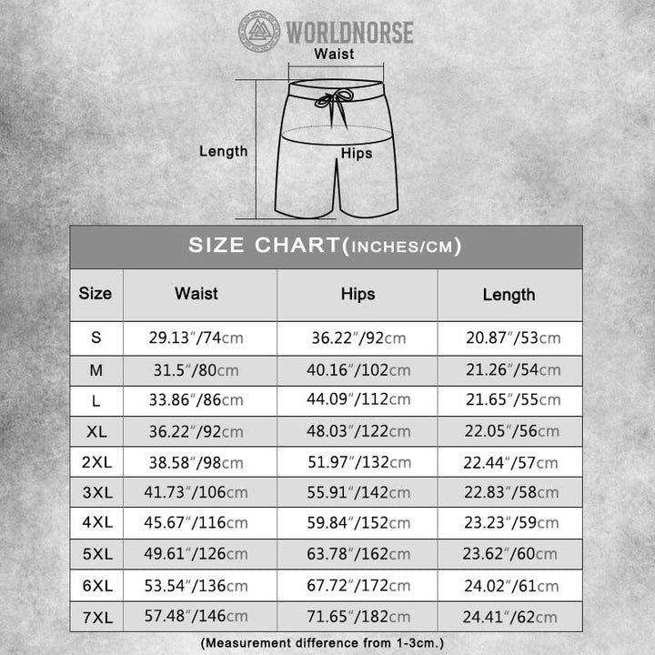 WorldNorse Viking Norse Dragon Vegvisir Mjolnir Casual Shorts - image 1