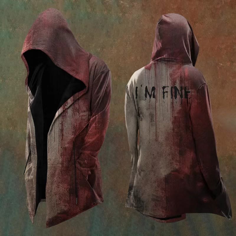 WorldNorse I AM FINE Printed Casual Hooded Jacket - US/UK/AU48，EU58 (4XL) - image 1