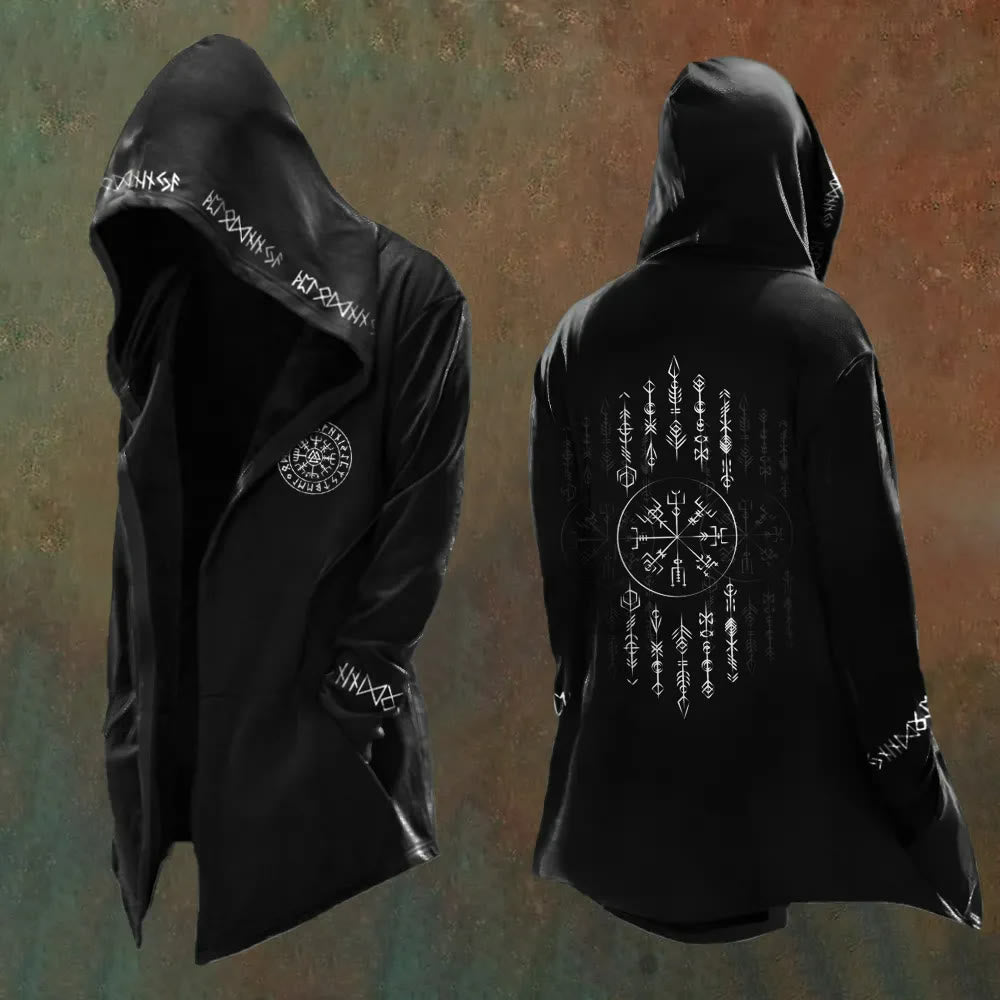 WorldNorse Men's Viking Vegvisir Rune Hooded Jacket - US/UK/AU48，EU58 (4XL) - image 1