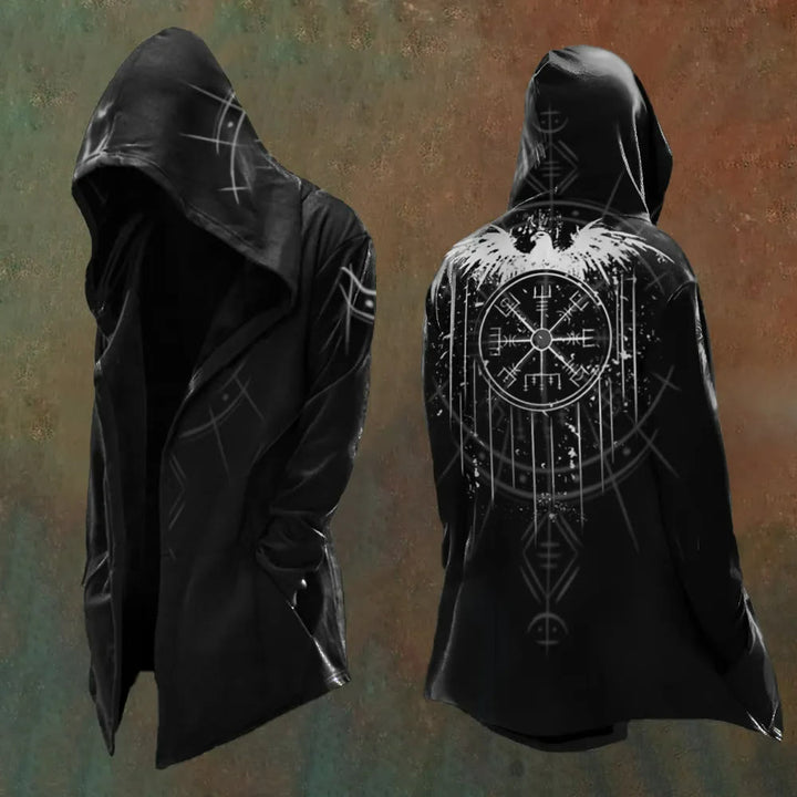WorldNorse Viking Vegvisir Raven Hooded Jacket  - US/UK/AU48，EU58 (4XL) - image 0