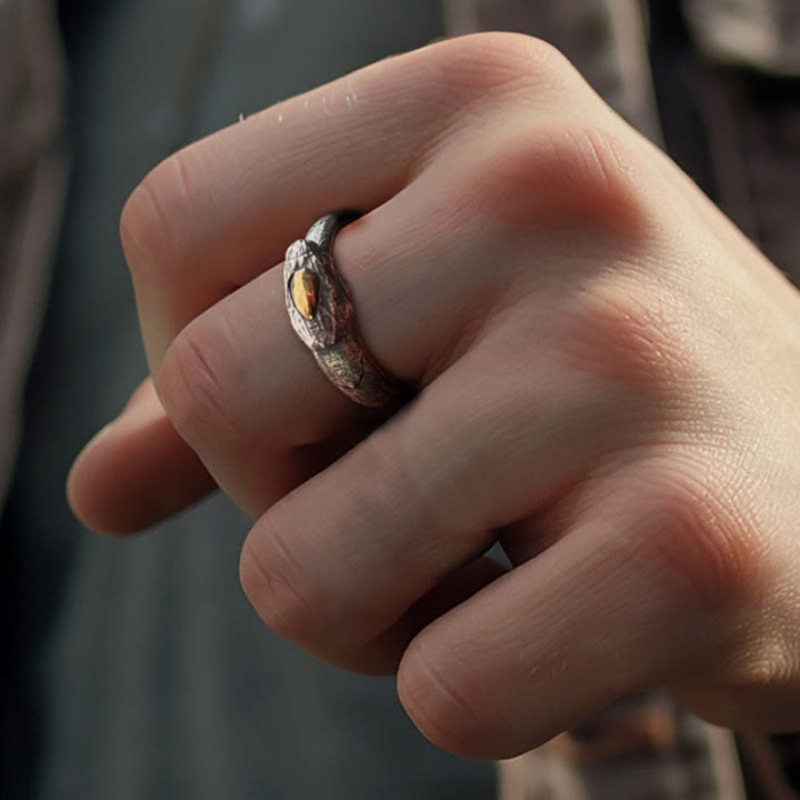 WorldNorse 925 Sterling Silver Apophis Serpent Egyptian Totem Ring - image 12