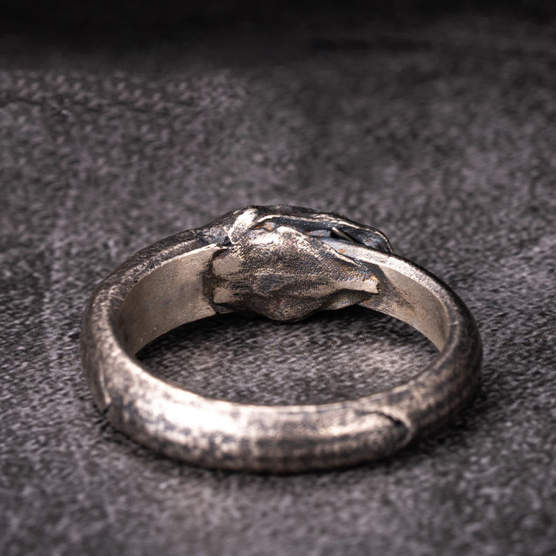 WorldNorse Handcrafted 925 Silver Apophis Serpent Egyptian Totem Ring - image 1