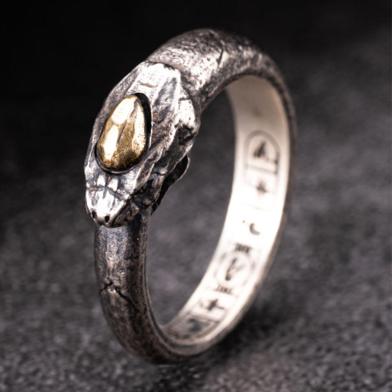 WorldNorse Handcrafted 925 Silver Apophis Serpent Egyptian Totem Ring - image 4