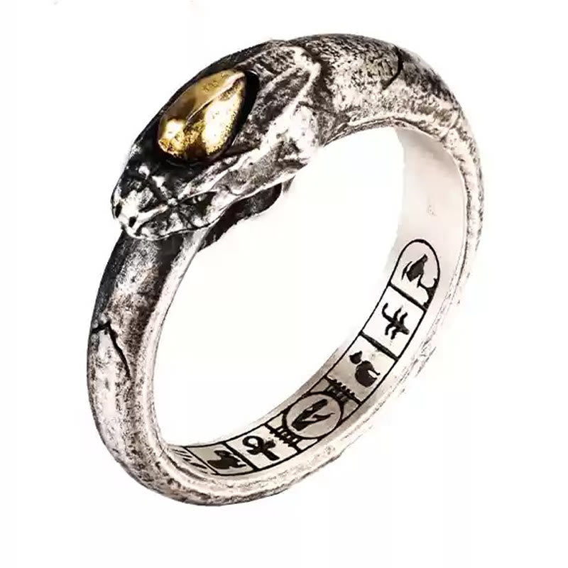 WorldNorse Handcrafted 925 Silver Apophis Serpent Egyptian Totem Ring - image 3