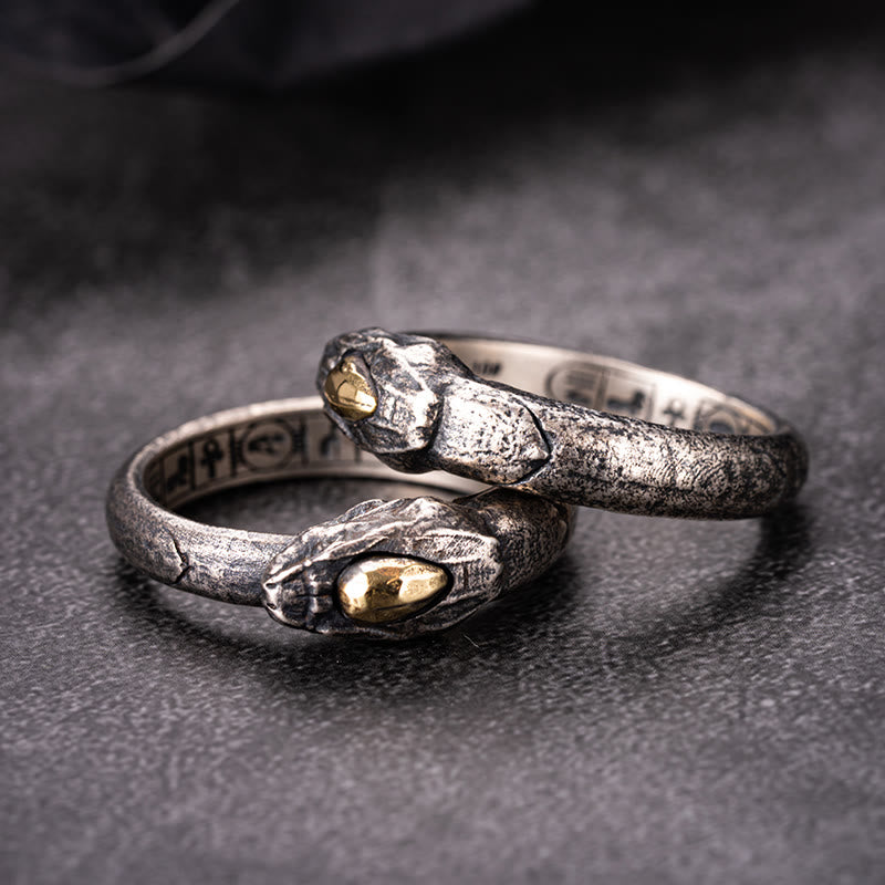 WorldNorse 925 Sterling Silver Apophis Serpent Egyptian Totem Ring - US 13 - image 1