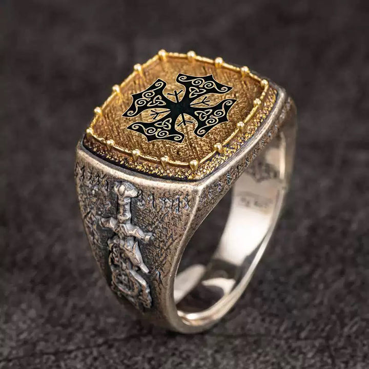 WorldNorse 925 Sterling Silver Celtic Cross Mjolnir Ring - Mjolnir - US 12 - image 1