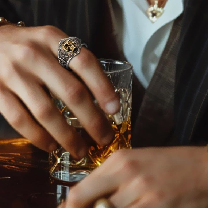 WorldNorse Handcrafted 925 Silver Gothic Skull Engraved Ring - image 10